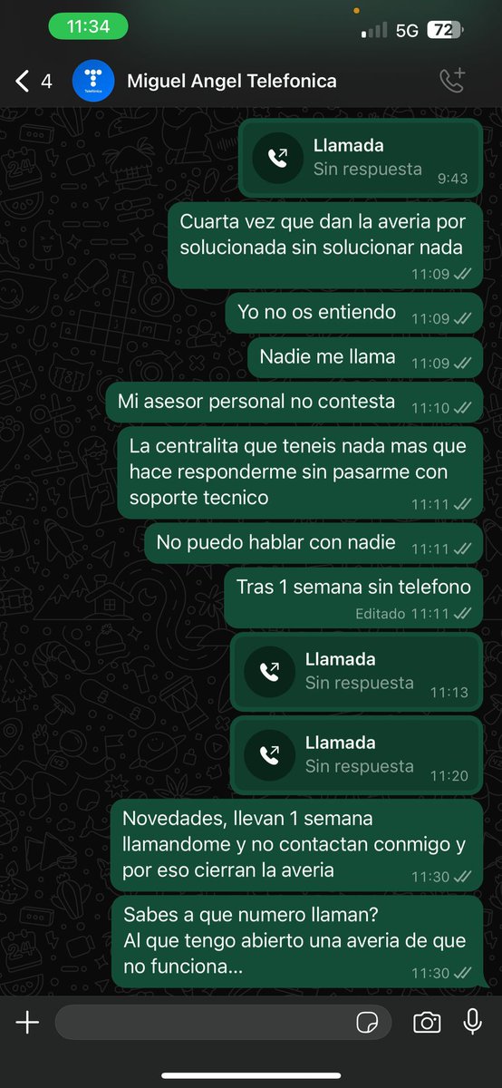 PosadaCortegana's tweet photo. @movistar_es no nos atiende porque dice que nos llaman para hablar con nosotros y no le cogemos el teléfono. Llaman al teléfono que no funciona y cierran la avería... Alguno tiene que ir para el Nobel de las Ciencias. Rt gracias https://t.co/yOVokpqMd1