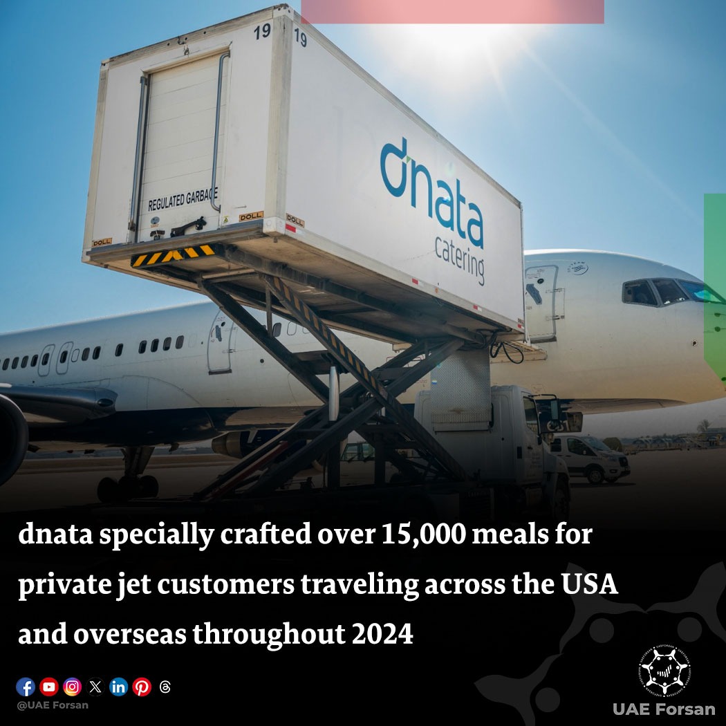 UAE_Forsan's tweet photo. #dnata specially crafted over 15,000 meals for private jet customers traveling across the #USA and overseas throughout 2024 
@DXBMediaOffice https://t.co/AFqCaPrIbw