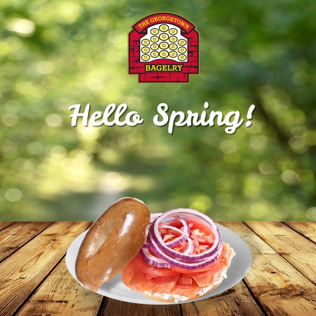 GTownBagel's tweet image. 🌸 Spring is in the air, and so is the smell of freshly baked bagels! ☀️🥯 Celebrate the first day of spring with a delicious bite!  Stop by today and taste the season! #HelloSpring #BagelBliss #FreshForSpring