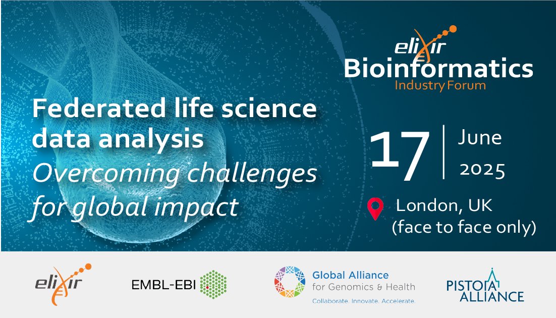 ELIXIREurope's tweet image. 🙌 Join #EBIF2025 to discuss #FederatedData’s challenges and its global impact with experts from industry, academia and international organisations! 
Register now 👉 elixir-europe.org/events/elixir-…

📆 17 June 2025 📍London, UK (face to face event)