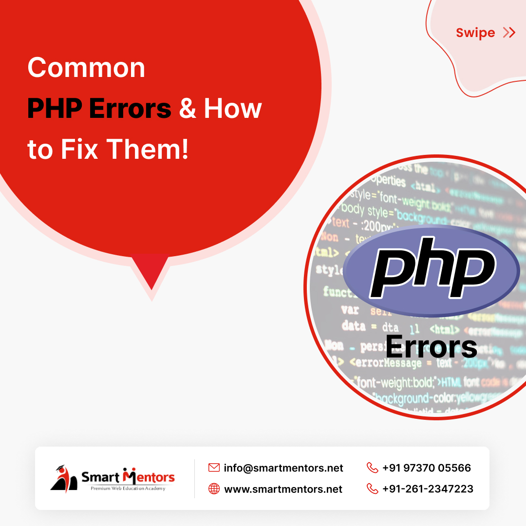 smart_mentors's tweet photo. Common PHP Errors &amp; Fixes | Web Development Tips

Contact Smart Mentors today to take our PHP training course!

https://t.co/X1VqZ8vbPW

#PHPTips #WebDevelopment #LearnPHP #CodeFixes #SmartMentors #PHPTraining #CodingErrors #BugFixing #ProgrammingHelp #WebDevTips https://t.co/geKPnVzkwh