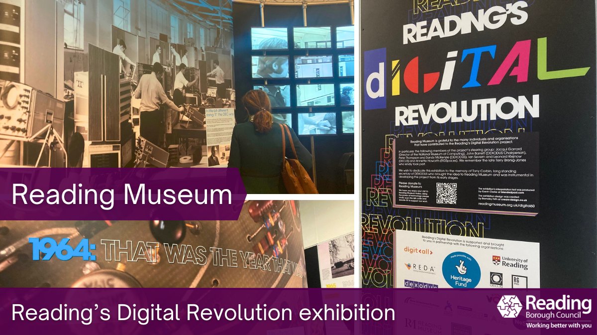 This week @ReadingMuseum DIGITAL Revolution Exhibition opened celebrating 60th anniversary of computer company DEC opening first office in #RDGUK

Exhibition includes DEC talk voice synthesizer famously used by Stephen Hawking

rdguk.info/ReadingDigital…

<a href="/HeritageFundUK/">The National Lottery Heritage Fund</a> <a href="/tnmoc/">TNMOC</a>