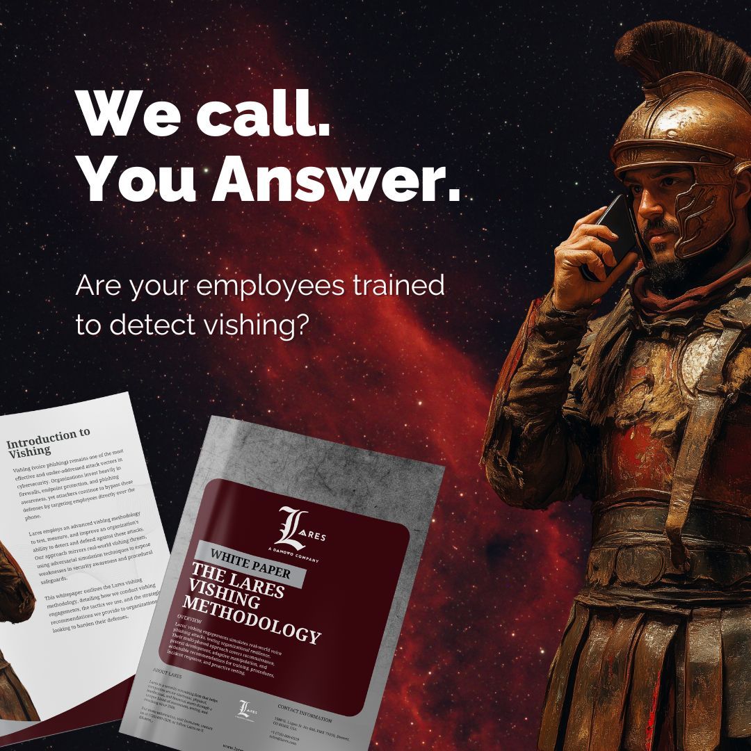 Vishing attacks exploit human trust, and without the right defenses, your team could be the next target. Learn how to spot, stop, and strengthen your security with Lares’ Vishing Methodology.

📖 Download the whitepaper now: buff.ly/2XVZyXK