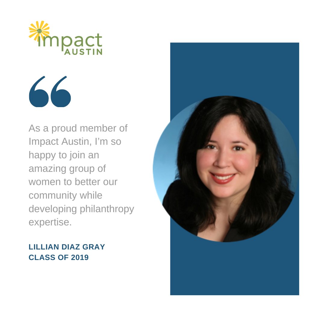 Impact_ATX's tweet photo. Women decide to #JoinImpactAustin for a variety of reasons. Lillian mentions two of them: bettering our community and developing #philanthropy expertise. We'd point out a third reason: joining a #givingcircle with community-minded women like Lillian! https://t.co/RD8XvnI56D https://t.co/4w2yiXTFhG
