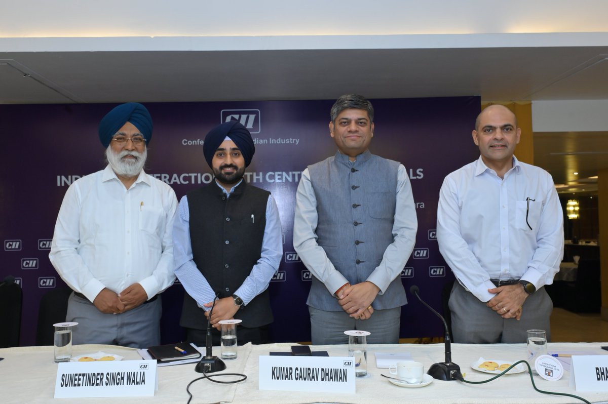 cii4nr's tweet photo. CII Jalandhar Zone organised an interaction with Sh Kumar Gaurav Dhawan, Commissioner &amp; Sh Suneetinder S Walia, Dy Commissioner, CGST.

Mr @BhavdeepSardana, Past Chairman, CII Punjab &amp; Mr Mukhinder Singh, Vice Chairman, CII Jalandhar were also present.

#CII4NR  
@CIIEvents https://t.co/coCmZqUU7c