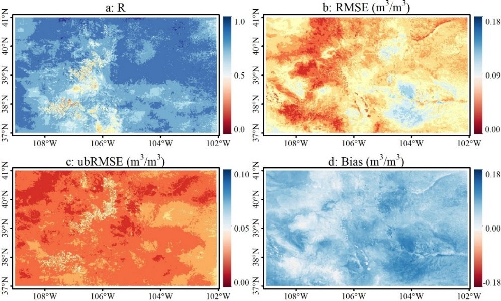 ✨Generation of High-Resolution Surface Soil Moisture over Mountain Areas by Spatially Downscaling Remote Sensing Products Based on Land Surface Temperature–Vegetation Index Feature Space

Highlights: 
1⃣ A novel method for surface soil moisture(SSM) downscaling have been