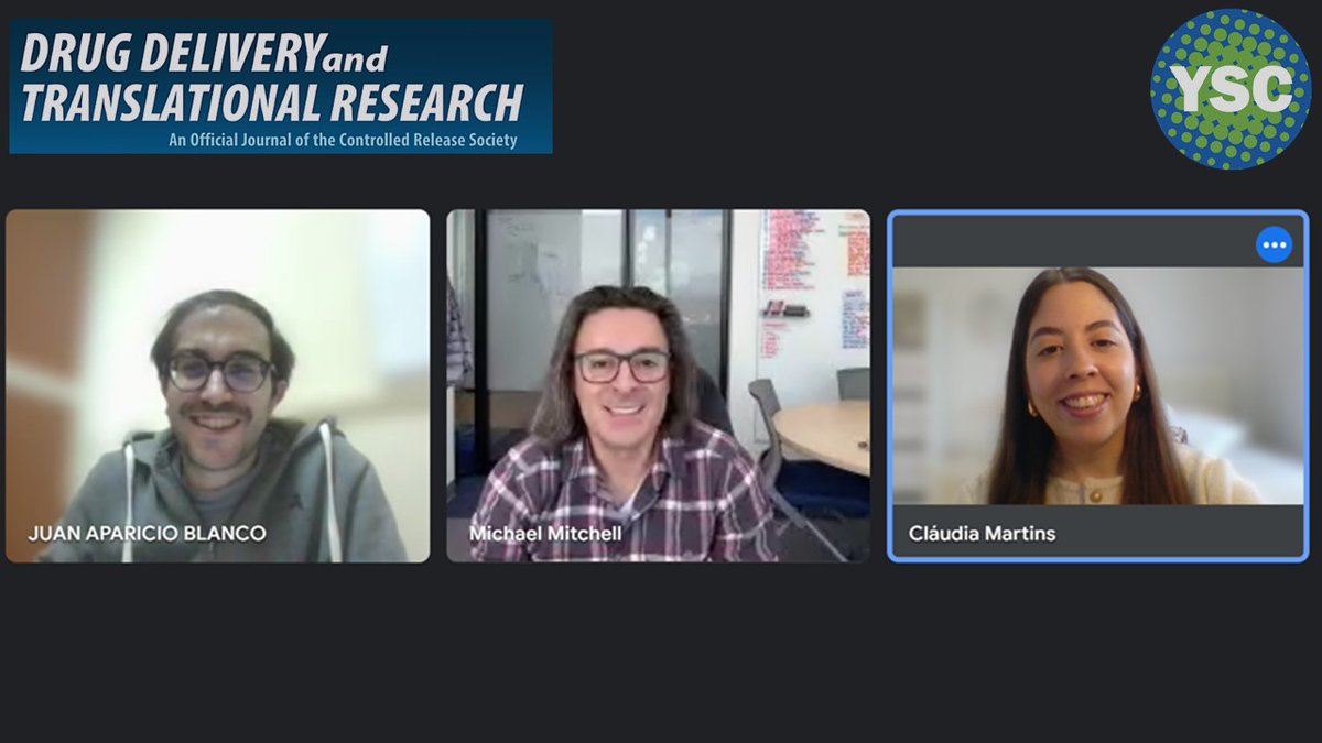 Young Scientist Committee YSC-CRS (@crs_ysc) on Twitter photo 🚀 Exciting news! Our Immediate Past Chair <a href="/C_Martins__/">Cláudia Martins</a> and Secretary <a href="/juan_avetrece/">Juan Apablan</a>, newly appointed Young Associate Editors of <a href="/DDTReMedia/">Drug Delivery and Translational Research</a>, just wrapped up an insightful YSC & DDTR joint interview with <a href="/MJMitchell_Lab/">Mike Mitchell</a>🎙
✨ Stay tuned for what’s coming! #CRS2025 🚀 Exciting news! Our Immediate Past Chair <a href="/C_Martins__/">Cláudia Martins</a> and Secretary <a href="/juan_avetrece/">Juan Apablan</a>, newly appointed Young Associate Editors of <a href="/DDTReMedia/">Drug Delivery and Translational Research</a>, just wrapped up an insightful YSC & DDTR joint interview with <a href="/MJMitchell_Lab/">Mike Mitchell</a>🎙
✨ Stay tuned for what’s coming! #CRS2025