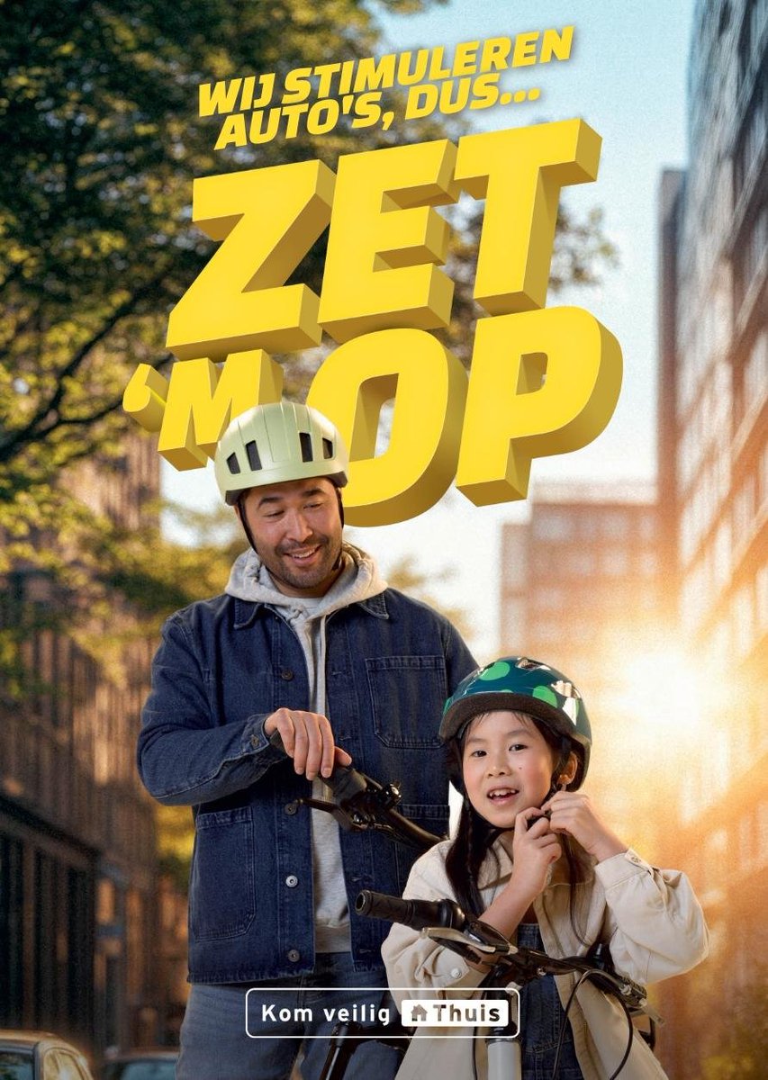 Het Ministerie van Infrastructuur start een campagne om fietsers een helm te laten dragen. 

In plaats van het echte gevaar te verminderen, snelheden te verlagen en autogebruik te reduceren, moet de fietser zich bewapenen.

#zethemop
Maak je eigen poster :
zetjefietshelmop.nl