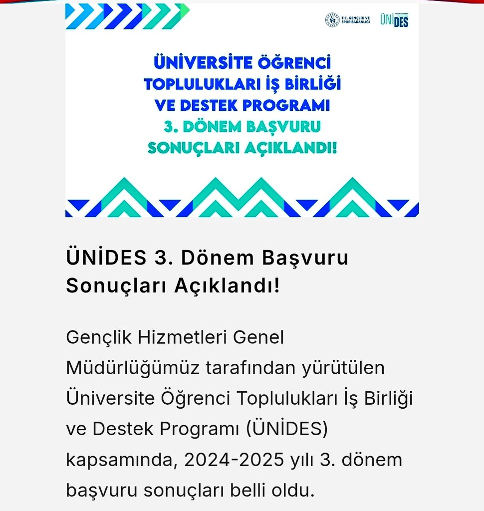 _NilgunSengoz's tweet photo. Gençlik Hizmetleri Genel Müdürlüğü tarafından yürütülen Üniversite Öğrenci Toplulukları İş Birliği ve Destek Programı (#ÜNİDES) kapsamında, 2024-2025 yılı 3. dönem başvuru sonuçları belli oldu.
#PROGEM Topluluğu olarak #SiberGüvenlikÇalıştayı başlıklı Projemiz #KABUL edilmiştir 🙏🎉