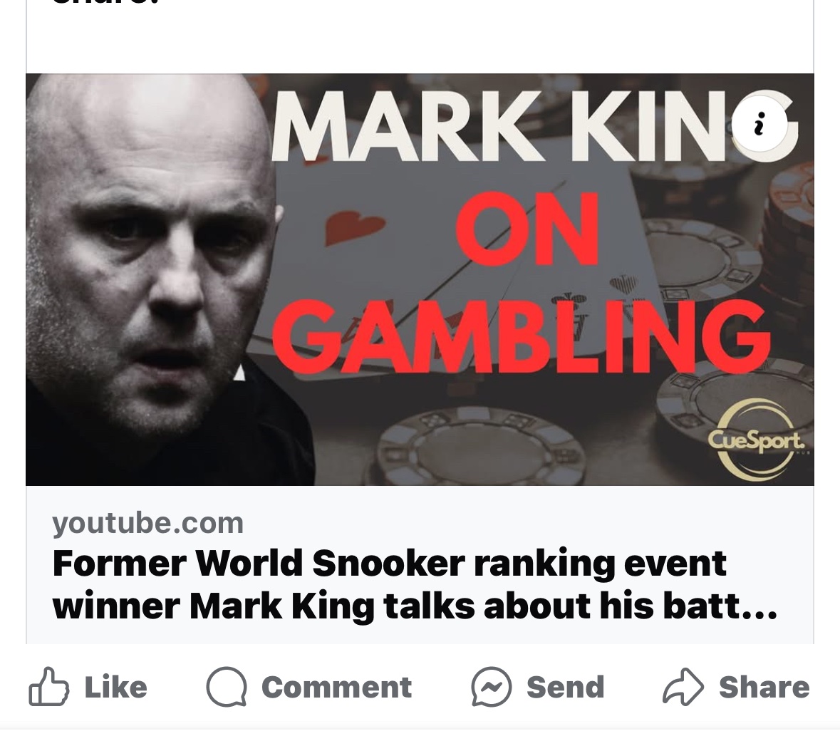 If you got  an hour to kill have a look on you tube on a podcast I did yesterday regarding gambling addiction. Let me know what you think ?