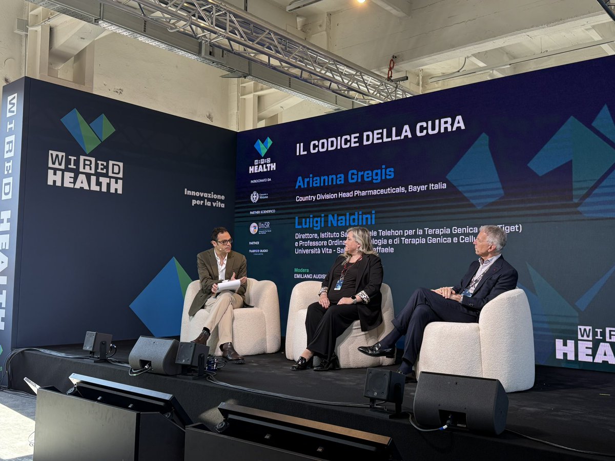 #WH25 "Il codice della cura" con Arianna Gregis (Country Division Head Pharmaceuticals, <a href="/BayerItalia/">Bayer Italia</a>) e Luigi Naldini (Dir., Istituto San Raffaele Telethon per la Terapia Genica (SR-Tiget) e Prof. Ordinario di Istologia e di Terapia Genica e Cellulare, Università Vita-Salute SR),