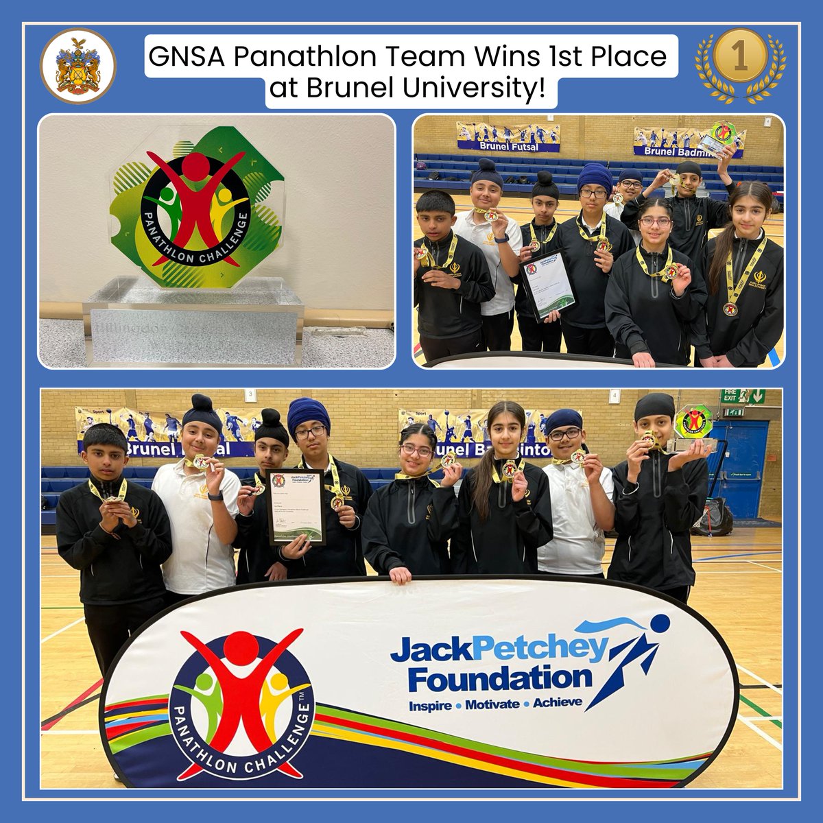🏆 GNSA Panathlon Team Wins 1st at Brunel! 🏆

Congrats to our Year 7, 8 &amp; 9 Panathlon team for securing 1st place at Brunel University! 🎉 They smashed 8 games in rotation, scoring big points! 🙌👏

#TeamGNSA #Champions #PanathlonVictory