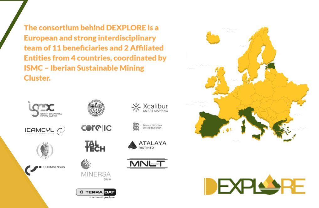dexploreproject's tweet photo. Meet the Partners!  @dexploreproject unites 13 entities from Spain, Greece, Estonia &amp; Italy to advance EU deep-land mineral exploration, promote sustainable CRM sourcing, &amp; support EU’s strategic autonomy.
🔎 Curious about them? Stay tuned for our weekly posts!
#Exploration #CRM https://t.co/ehbhaWcZyJ
