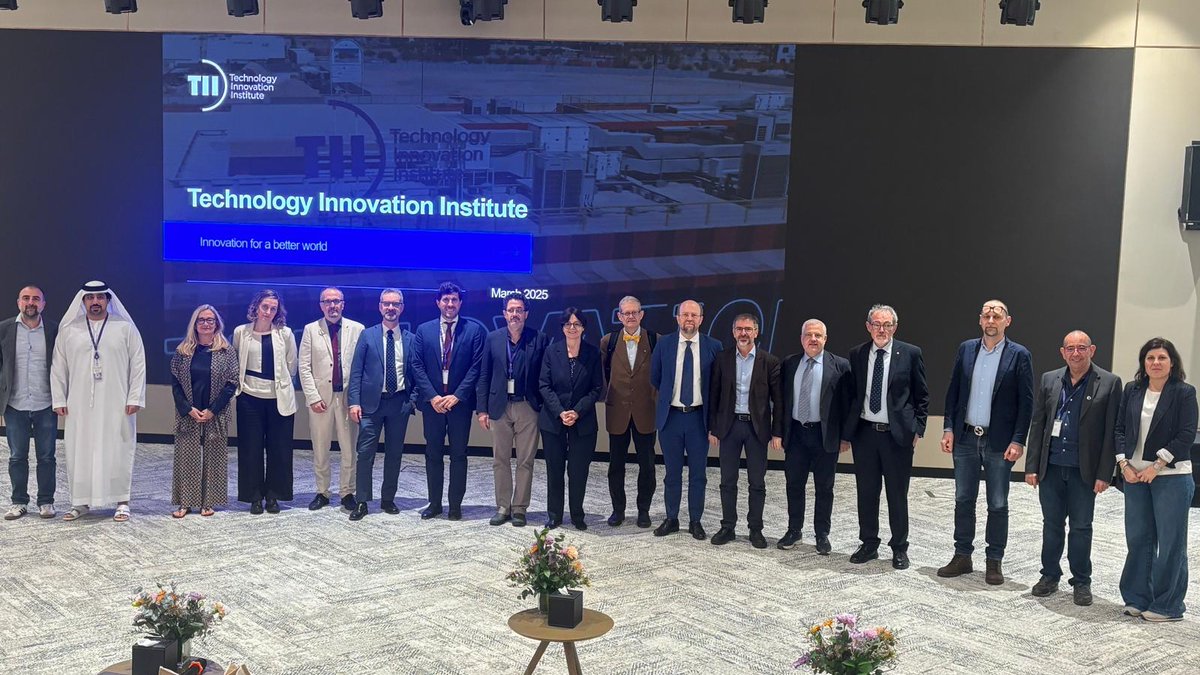 CNR Consiglio Nazionale delle Ricerche (@cnrsocial_) on Twitter photo #19marzo ad #AbuDhabi
La delegazione #Cnr al <a href="/TIIuae/">Technology Innovation Institute</a>
----
<a href="/MC_Carro/">MariaChiara Carrozza</a> <a href="/IITCNR/">Istituto di Informatica e Telematica CNR</a> <a href="/ICAR_CNR/">ICAR CNR</a> <a href="/IstiCnr_It/">Istituto di Scienza e Tecnologie dell'Informazione</a> <a href="/ItalyinUAE/">Italy in UAE</a> <a href="/ItalyMFA/">Farnesina 🇮🇹</a> <a href="/mur_gov_/">Ministero dell'Università e della Ricerca</a> #19marzo ad #AbuDhabi
La delegazione #Cnr al <a href="/TIIuae/">Technology Innovation Institute</a>
----
<a href="/MC_Carro/">MariaChiara Carrozza</a> <a href="/IITCNR/">Istituto di Informatica e Telematica CNR</a> <a href="/ICAR_CNR/">ICAR CNR</a> <a href="/IstiCnr_It/">Istituto di Scienza e Tecnologie dell'Informazione</a> <a href="/ItalyinUAE/">Italy in UAE</a> <a href="/ItalyMFA/">Farnesina 🇮🇹</a> <a href="/mur_gov_/">Ministero dell'Università e della Ricerca</a>