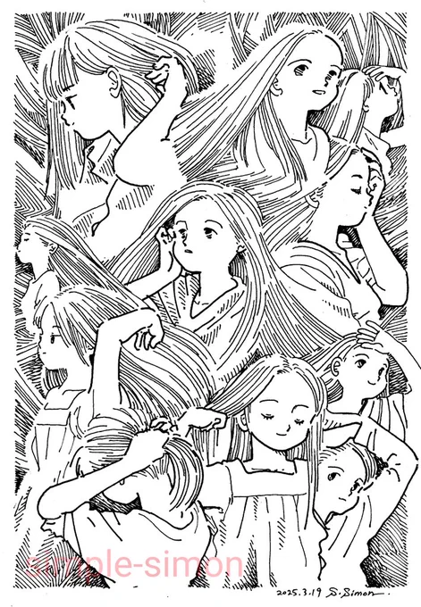本日の1枚
「流れる髪」 