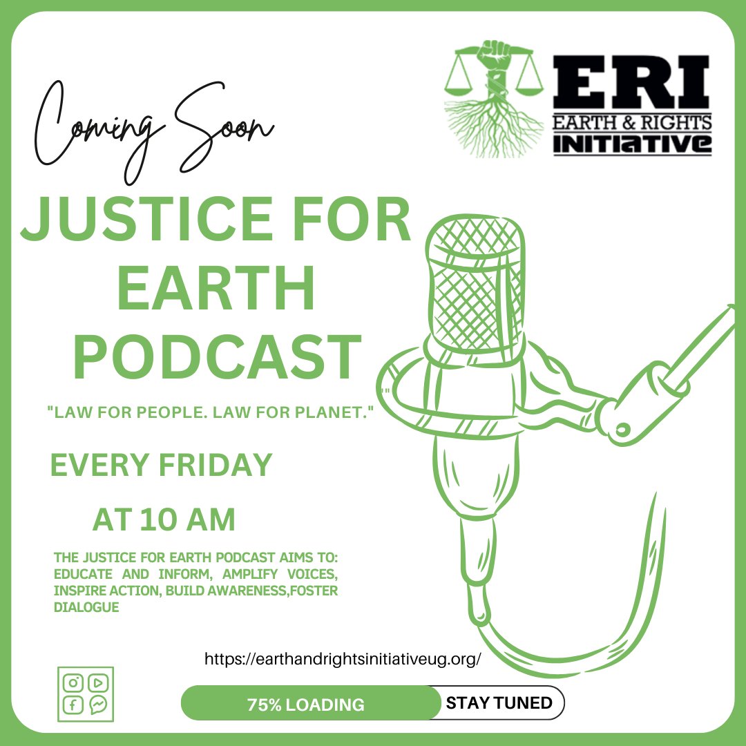 EarthUga's tweet image. 🚨 Coming Soon: "Law for Earth" Podcast 🌍
Where "Law for People. Law for Planet." takes center stage! 🌱⚖️
Exploring legal tools for climate justice, human rights, and a sustainable future.

🎙️ Experts | 🌍 Stories | ⚖️ Insights
👉 Follow us for updates!
 #humanrightsfirst