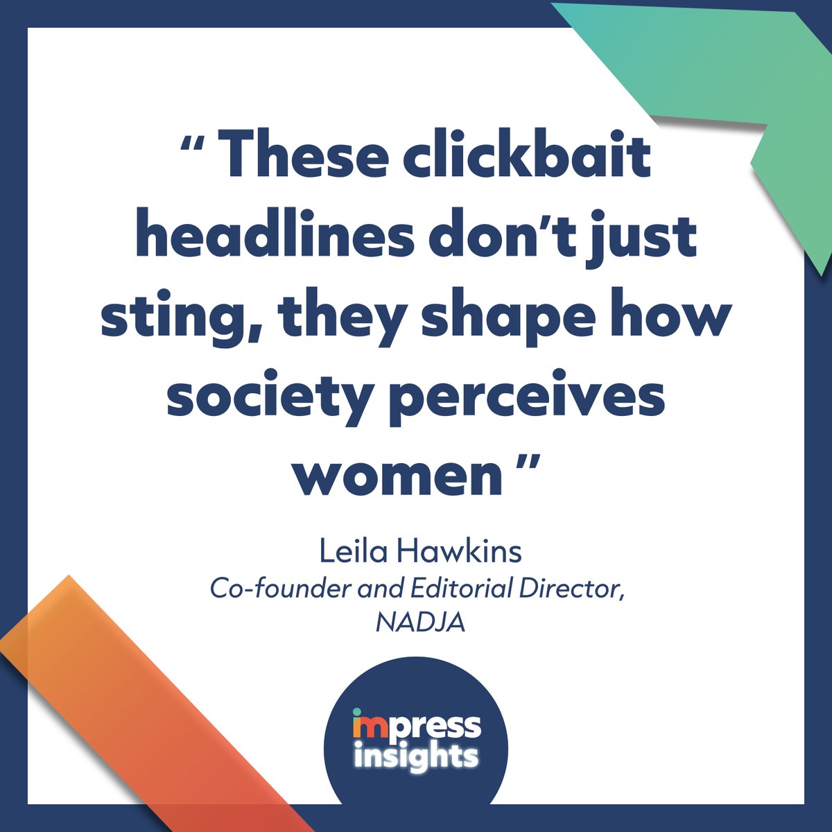 🆕 👀 We need women's voices in journalism more than ever, by Leila Hawkins (<a href="/NadjaMedia/">NADJA</a>)

The latest edition of Impress Insights will be dropping on Monday! 

Sign up now so you don't miss out! 👉 bit.ly/3rLdDtX