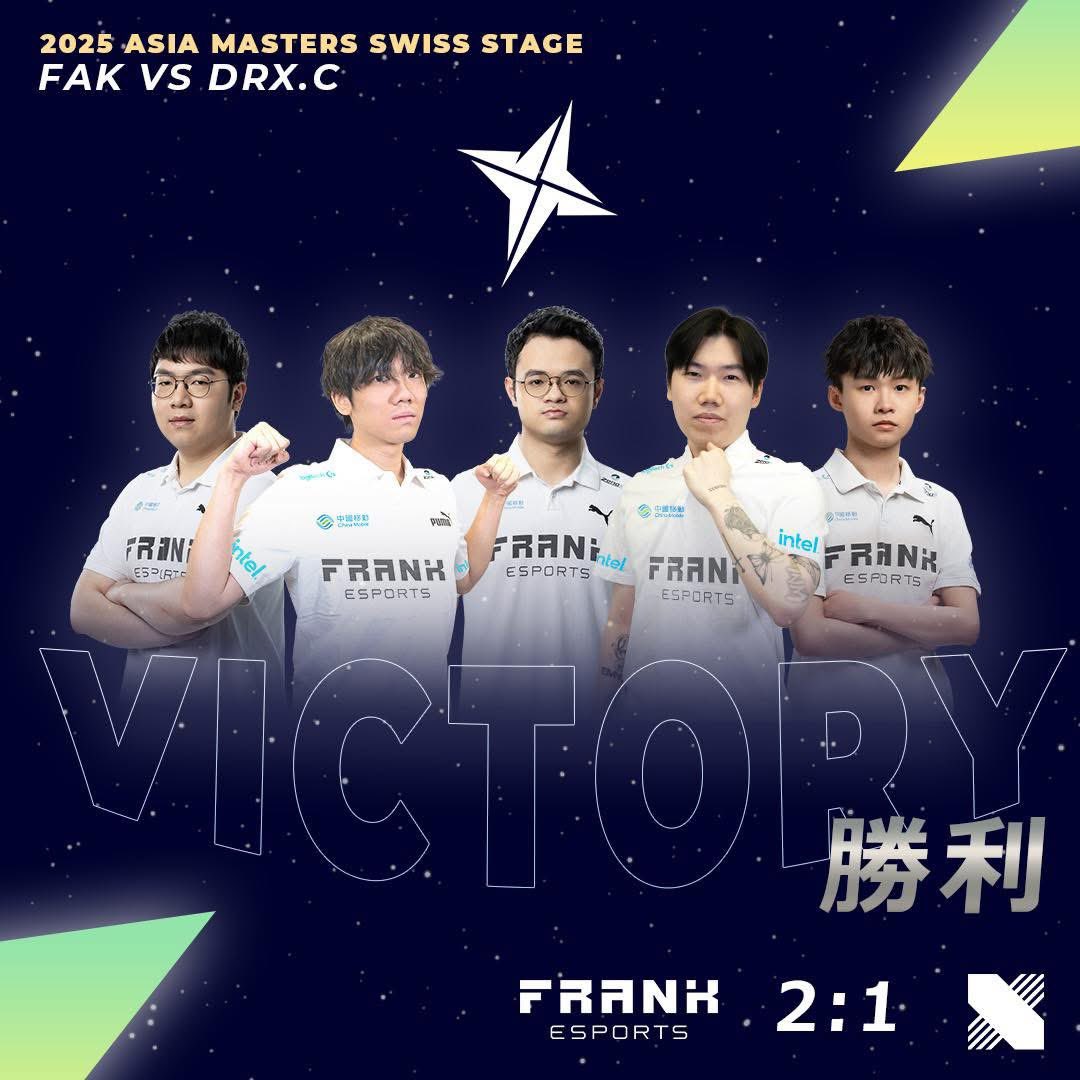[Match Result - 2025 Asia Master Swiss 1]

FAK 2:1 DRX Challengers

No more underdogs! We are qualifying to next round!

#FAKWIN #PCS #LOL