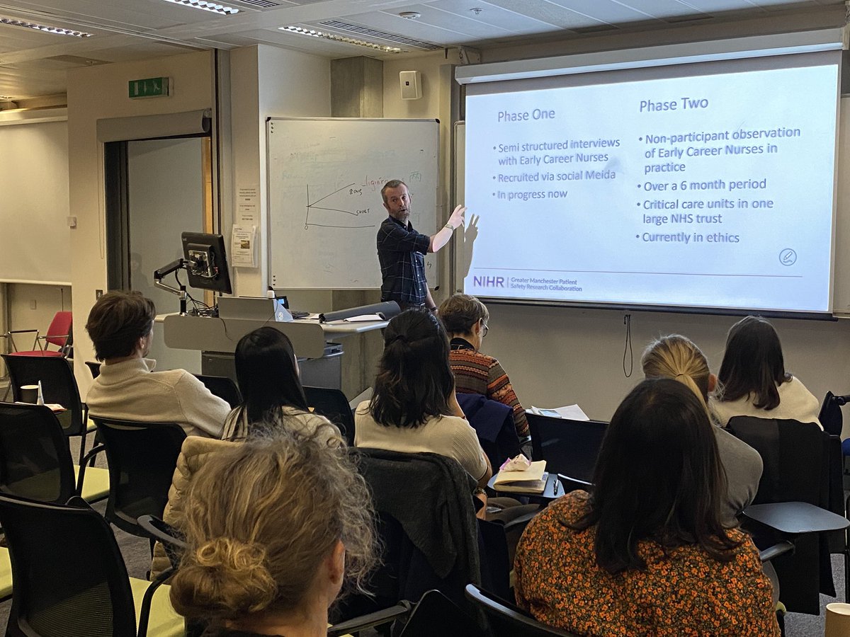 👏 Well done to our PhD student, Paul Garvey, for his presentation now at the #SafetyNetPhD Networking Event! He shared insights from his study on Early Career Critical Care Nurses’ Workload and Patient Safety.

#PhDnetworking #patientsafety #healthcareresearch #NIHR