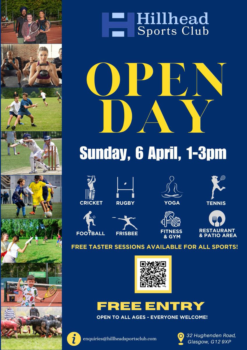Our fantastic multi-sport club offers opps to play Rugby, Cricket, Tennis &amp; Ultimate Frisbee!

+ now also Football &amp; a Run Club +

+ Gym, Fitness &amp; a variety of classes +

Come visit on 6th April &amp; join FREE ‘taster’ sessions in all our great sports, plus yoga! 🏉🏏🥏🎾🏃⚽️🧘🏼‍♀️