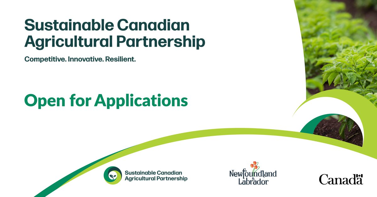 Fisheries, Forestry and Agriculture NL (@ffa_govnl) on Twitter photo #SustainableCdnAg projects strengthen the competitiveness, innovation & resiliency of NL's agriculture, agrifood & agri‐based products sectors. Applications are open for 2025-26. Visit gov.nl.ca/ffa/sustainabl… for info. <a href="/NLFarms/">NL Federation of Agriculture</a> <a href="/NLYoungFarmers/">Newfoundland & Labrador Young Farmers</a> <a href="/AAFC_Canada/">AAFC Canada</a> #GovNL #SustainableCdnAg projects strengthen the competitiveness, innovation & resiliency of NL's agriculture, agrifood & agri‐based products sectors. Applications are open for 2025-26. Visit gov.nl.ca/ffa/sustainabl… for info. <a href="/NLFarms/">NL Federation of Agriculture</a> <a href="/NLYoungFarmers/">Newfoundland & Labrador Young Farmers</a> <a href="/AAFC_Canada/">AAFC Canada</a> #GovNL