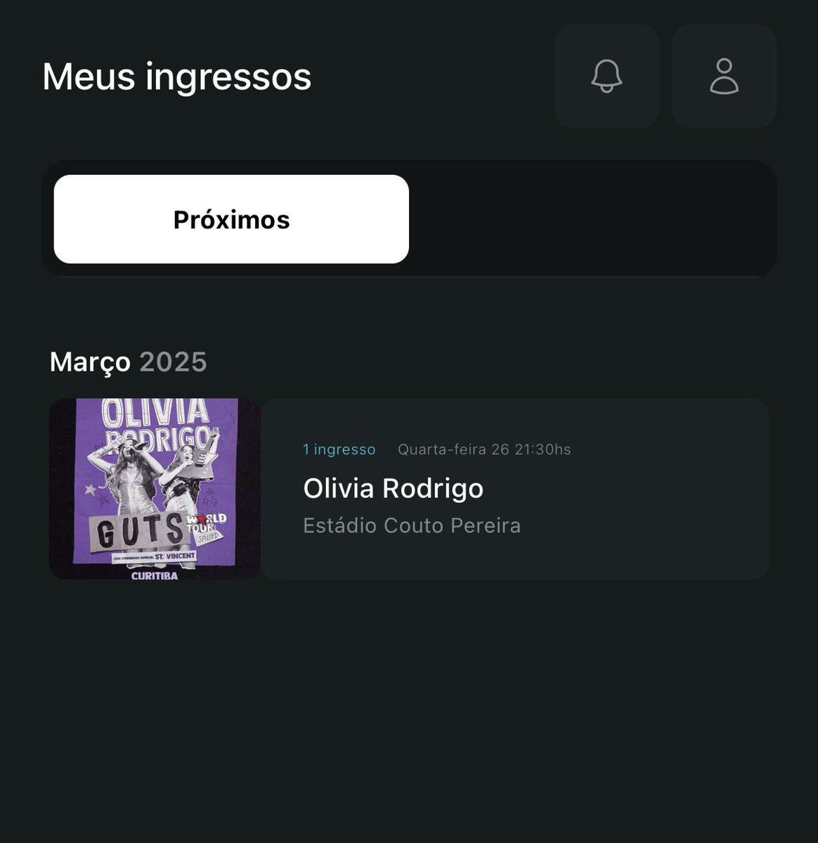 Ph_DarkSide's tweet photo. 🚨🚨🚨 VENDO 1 ingresso para OLIVIA RODRIGO GUTS World Tour 2025 em Curitiba 

📆 26/03
ARQUIBANCADA, meia idoso

preço: 180 (paguei R$252,50)

Motivo: não vou conseguir ir pq vou estar trabalhando 🥺

Tags: Olivia Rodrigo / gust world tour / ingresso https://t.co/V2EcyW0o0s
