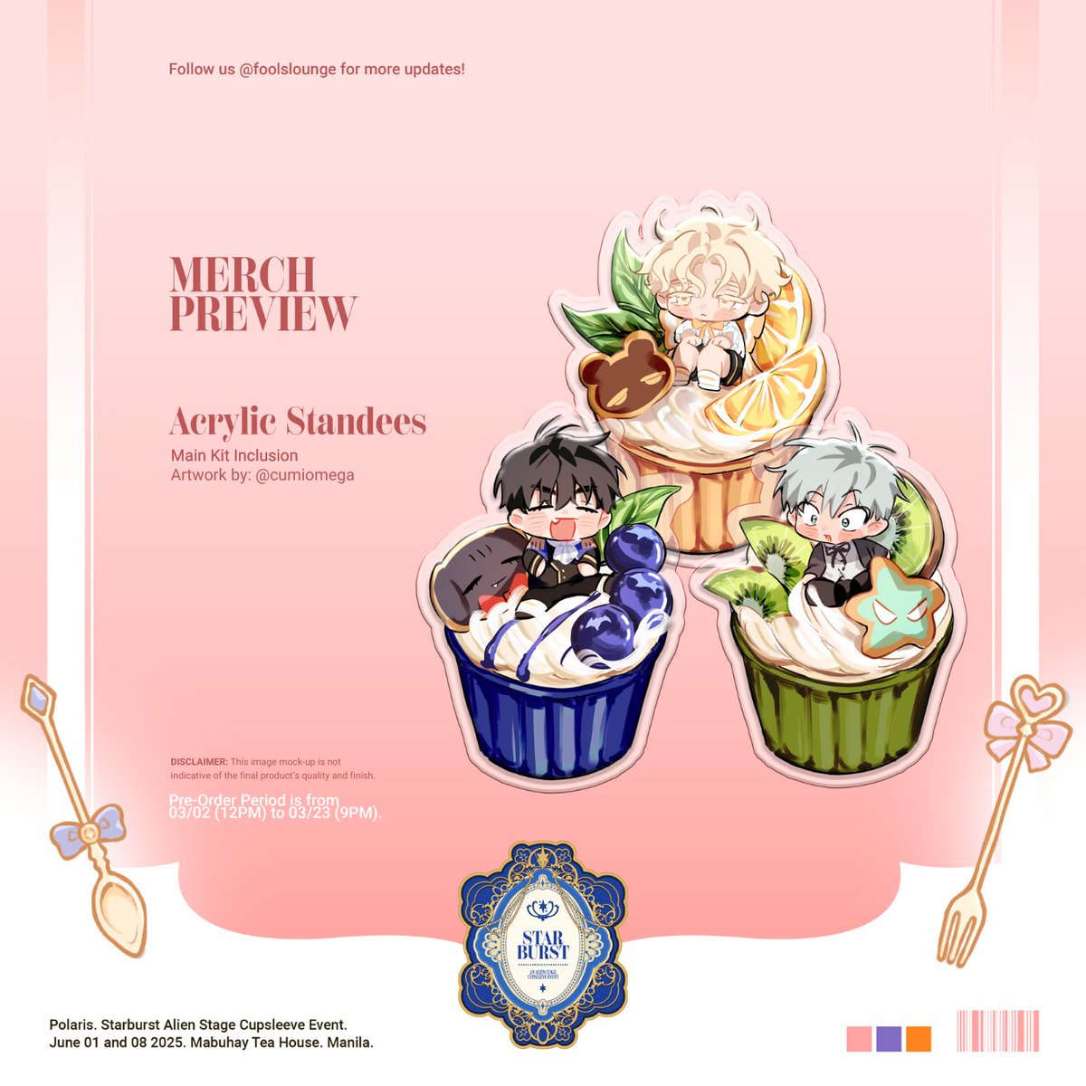 POLARIS 폴라리스 'STARBURST: An Alien Stage Cupsleeve Event'

Merch Preview 〖Acrylic Standee〗
➫ Artist: <a href="/cumiomega/">Taren 🦑 CFXX - O29 - Booth Cash Only</a>

Local Mail Order: bit.ly/ALNST-LOCAL
Int'l Mail Order: bit.ly/ALNST-INTL
Group Orders: bit.ly/ALNST-GO

#StarburstCSE #AlienStage #ALNST