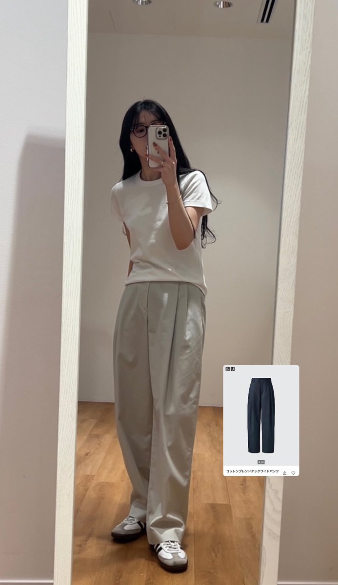 iampowanchan's tweet photo. Uniqlo Uの試着会にて、
今年も大好きなTシャツ着倒します、そしてどタイプのパンツたち、ラフで可愛い！特に2枚目のイージーカーブパンツ最高に好き。（招待していただきました） https://t.co/VOfazZVKqM