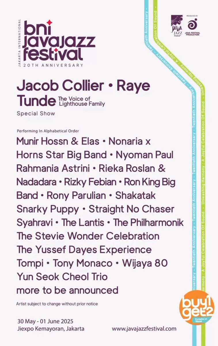 RAYE dan Tunde (Lighthouse Family) siap tampil di Java Jazz Festival 2025