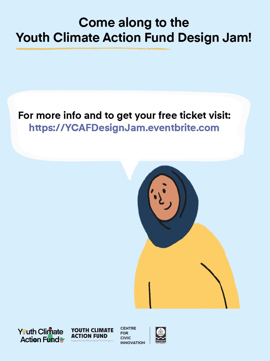 CCIGlasgow's tweet image. ONLY TWO DAYS UNTIL THE YOUTH CLIMATE ACTION FUND DESIGN JAM!

Join us at the Youth Climate Action Fund Design Jam. Where you can start to turn your idea into a reality!

eventbrite.com/e/youth-climat……

#DesignForPlanet #DesignForGlasgow #Glasgow #Design #PeopleMakeGlasgow