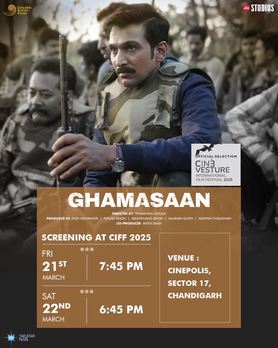 Jio Studios (@jiostudios) on Twitter photo #Ghamasaan, directed by the brilliant <a href="/tigmanshudhulia/">tigmanshu dhulia</a>, is set to make waves at Cinevesture International Film Festival 2025! 🎬✨
#JioStudios #JyotiDeshpande <a href="/DhoopAshwini/">Ashwini Chaudhary</a> #AbhaySingh #PiiyushSingh #SaurabhGupta #GoldenRatioFilms #YaelstarFilms <a href="/pratikg80/">Pratik Gandhi</a> <a href="/ArshadWarsi/">Arshad Warsi</a> #Ghamasaan, directed by the brilliant <a href="/tigmanshudhulia/">tigmanshu dhulia</a>, is set to make waves at Cinevesture International Film Festival 2025! 🎬✨
#JioStudios #JyotiDeshpande <a href="/DhoopAshwini/">Ashwini Chaudhary</a> #AbhaySingh #PiiyushSingh #SaurabhGupta #GoldenRatioFilms #YaelstarFilms <a href="/pratikg80/">Pratik Gandhi</a> <a href="/ArshadWarsi/">Arshad Warsi</a>