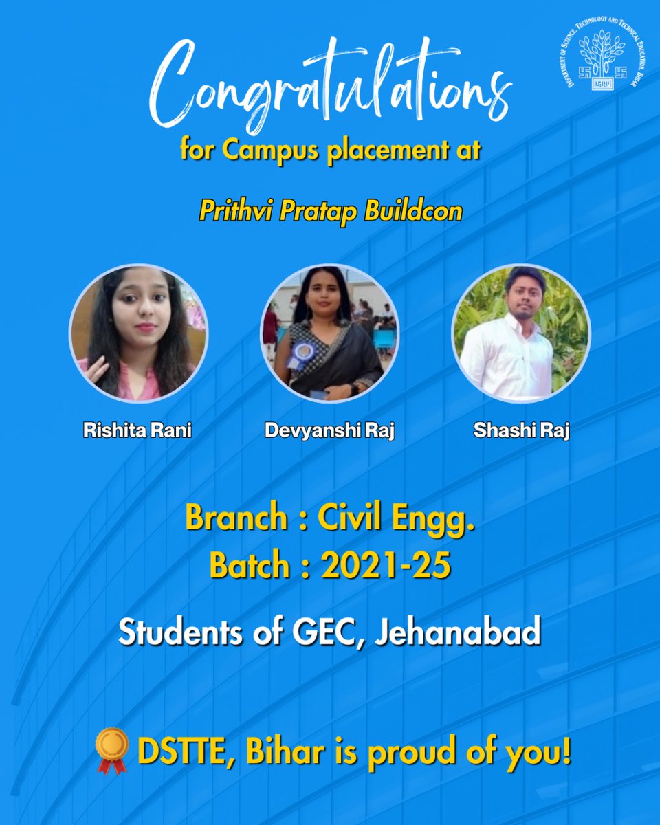 DSTTEBihar's tweet image. A proud moment for Civil Engineering students of Government Engineering College, Jehanabad, under the Department of Science, Technology &amp;amp; Technical Education, Bihar. Wishing them all the best for a bright and successful future! 

#CivilEngineering  #Bihar #EngineeringStudents