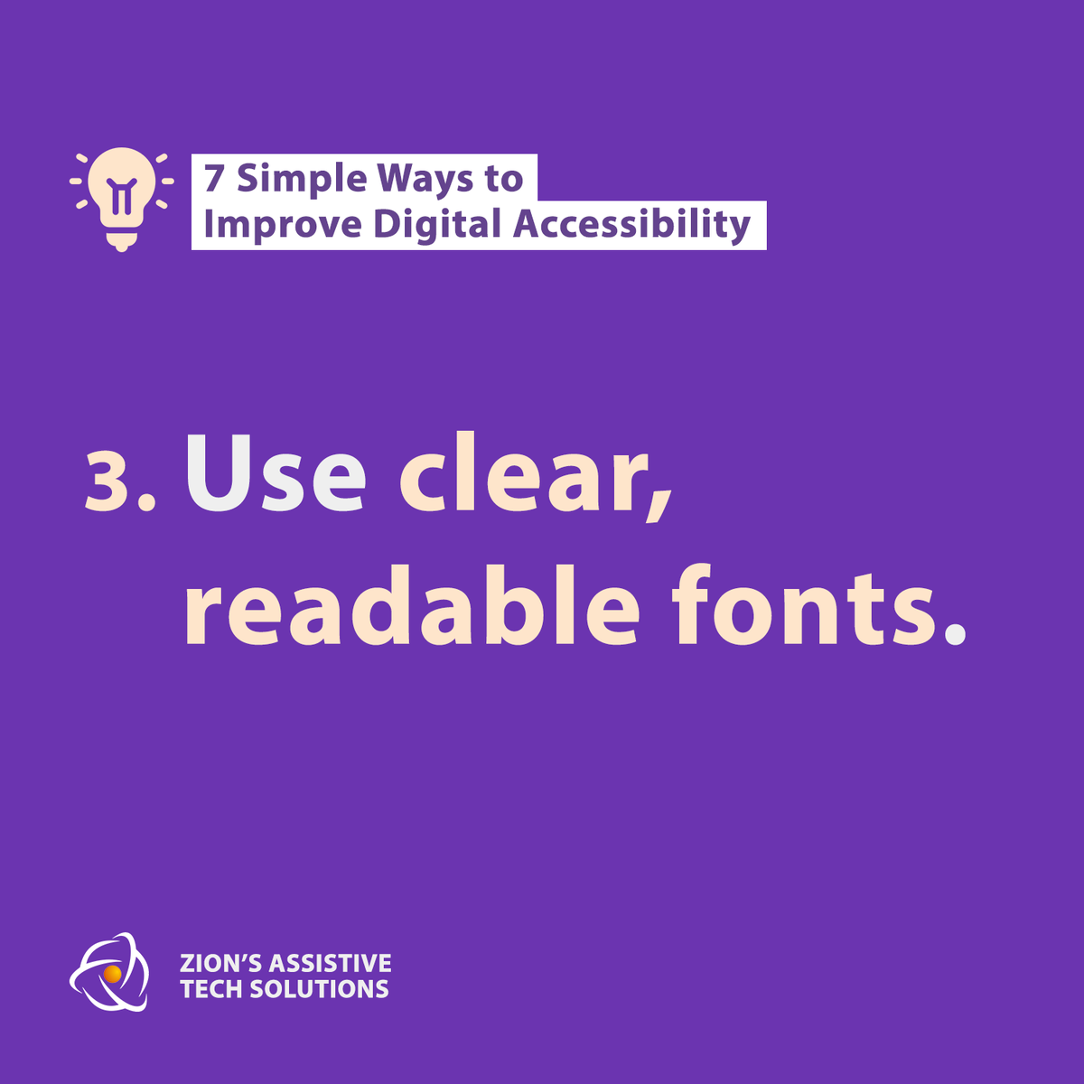 ZATSINC's tweet photo. Choosing clear, readable fonts makes digital content accessible to everyone. Stick to simple, well-spaced fonts to improve readability, especially for those with visual impairments or dyslexia. https://t.co/GCyeGRQmkf