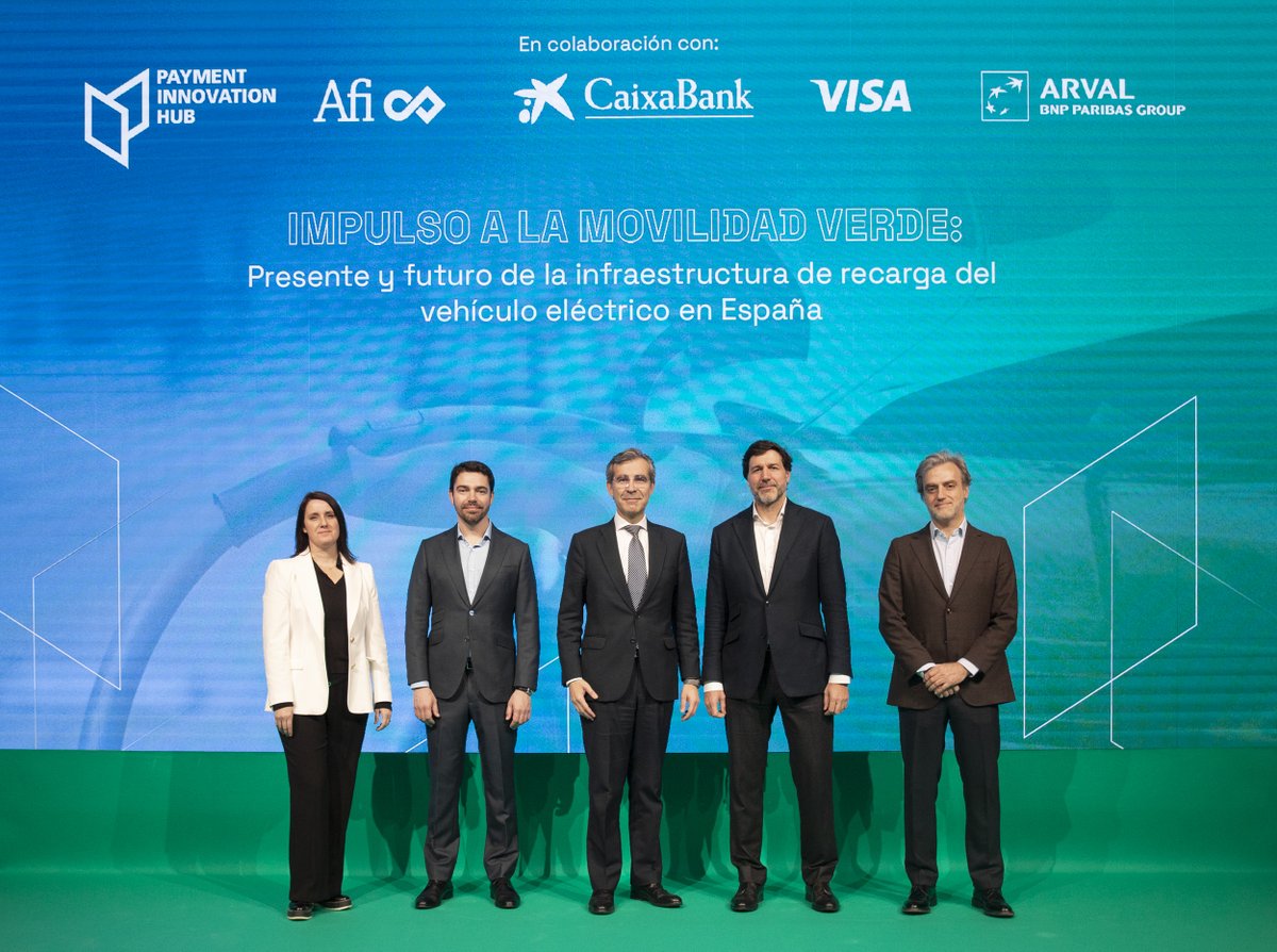 PayInnHub's tweet photo. Ayer presentamos el informe “Impulso a la movilidad verde: Presente y futuro de la infraestructura de recarga de vehículo eléctrico en España”, elaborado por @PayInnHub @Afi_es en colaboración con @caixabank, @Visa_ES y @ArvalBNPParibas analizando el estado actual del sector. https://t.co/5mHLAyVCJb