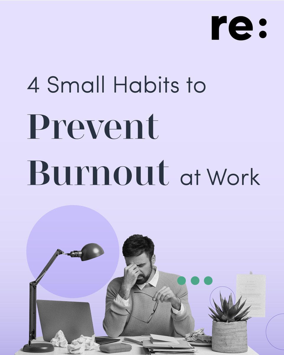 Small habits. Big impact. Here are four tiny changes that help prevent burnout before it takes over. ⤵️