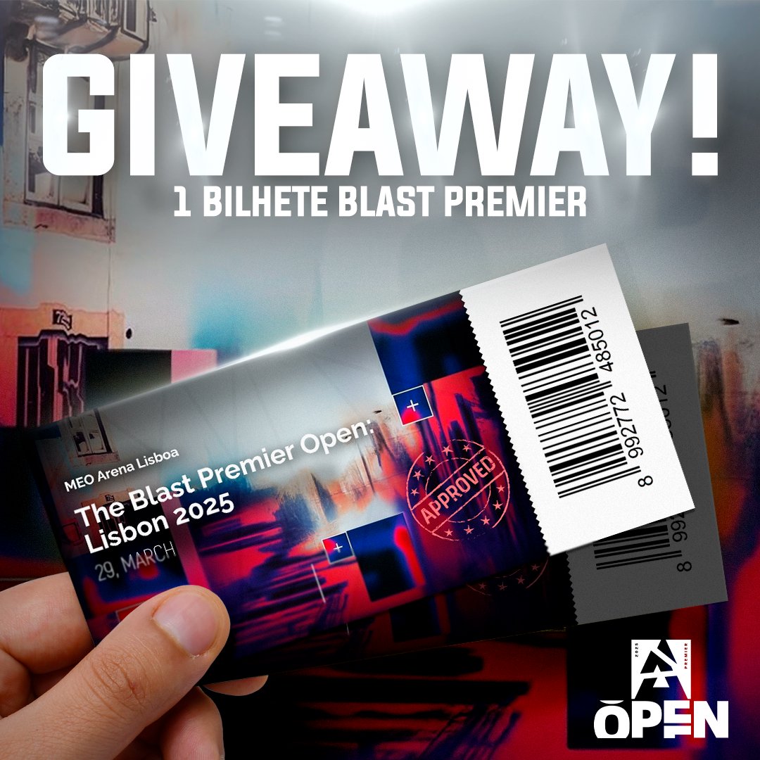 Pensas em ir a BLAST Lisboa e ainda não tens bilhete? Aqui está a solução 👇👇

- Seguir me
- Retweet 😆
- Menciona um amigo com quem queres ir á Blast😁

Vencedor anunciado Dia 24 em stream.
 Boa sorte 😄