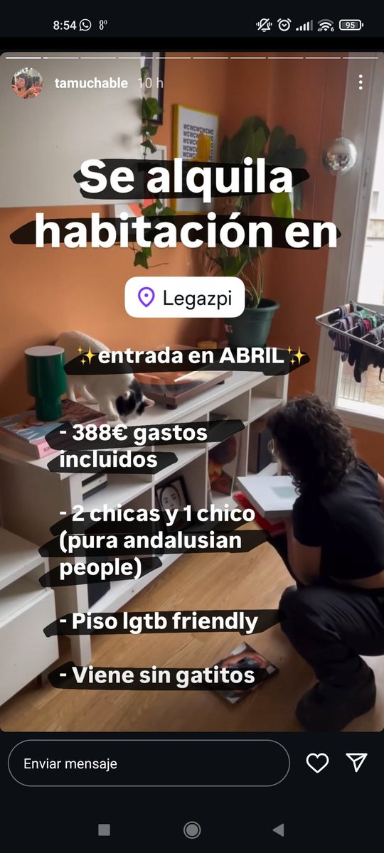 Se alquila habitación en Madrid, metro Legazpi. Más fotos e info Instagram @tamuchable