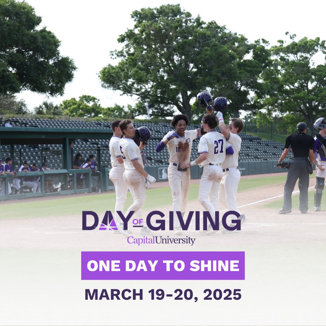 Capital University Baseball (@cap_baseball) on Twitter photo ๐ฎ๐ฌ๐ฎ๐ฑ ๐๐ฎ๐ ๐ผ๐ณ ๐๐ถ๐๐ถ๐ป๐ด
Please support Capital Baseball on our ๐ฟ๐๐ฎ ๐ค๐ ๐๐๐ซ๐๐ฃ๐, starting at noon today! Your donations this year will help support all our baseball student-athletes spring break travel fees.
๐: biturl.top/MrU7Fr ๐ฎ๐ฌ๐ฎ๐ฑ ๐๐ฎ๐ ๐ผ๐ณ ๐๐ถ๐๐ถ๐ป๐ด
Please support Capital Baseball on our ๐ฟ๐๐ฎ ๐ค๐ ๐๐๐ซ๐๐ฃ๐, starting at noon today! Your donations this year will help support all our baseball student-athletes spring break travel fees.
๐: biturl.top/MrU7Fr
