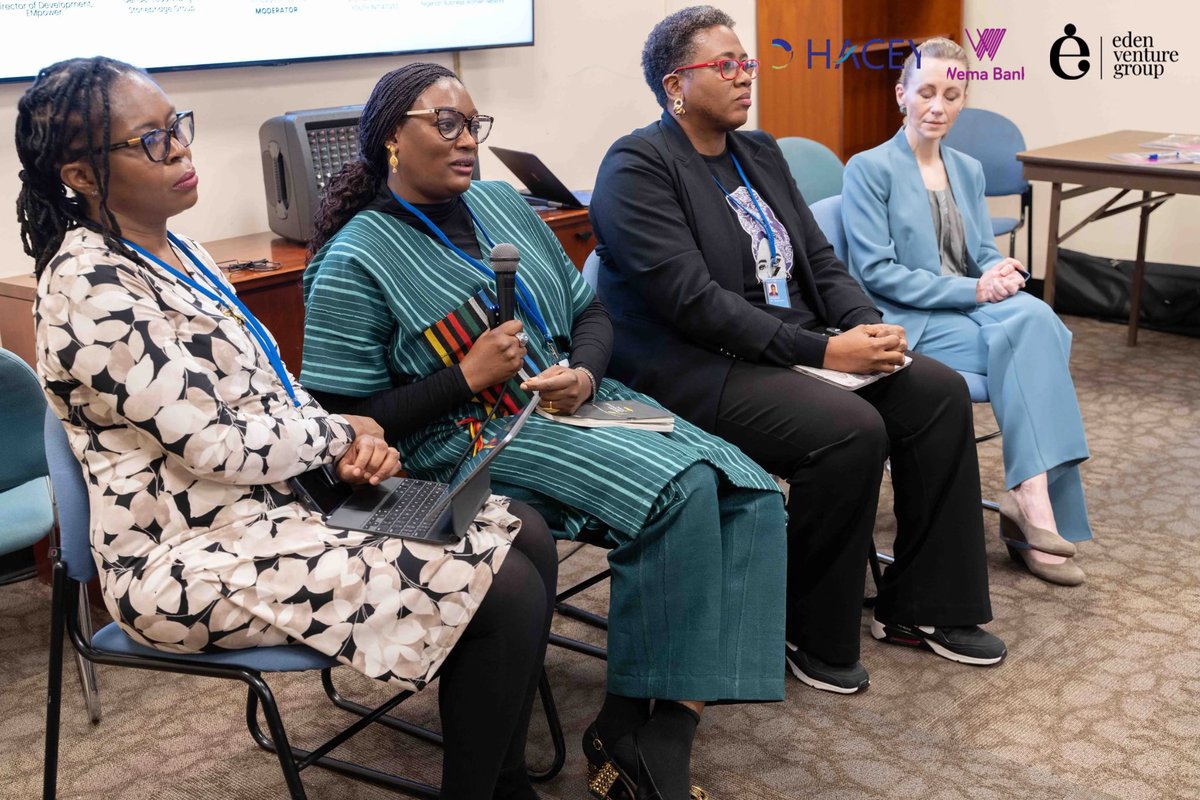 evgworld's tweet photo. Financial inclusion to digital access: our #CSW69 panel delivered bold insights &amp; actionable solutions for women's economic empowerment. 🌍💡 Did you attend? Which insight stood out? Let’s discuss! #WomenInLeadership #DigitalInclusion #EdenatCSW69 #HACEYatCSW69 #wemabankatCSW69 https://t.co/j4p262KHU3
