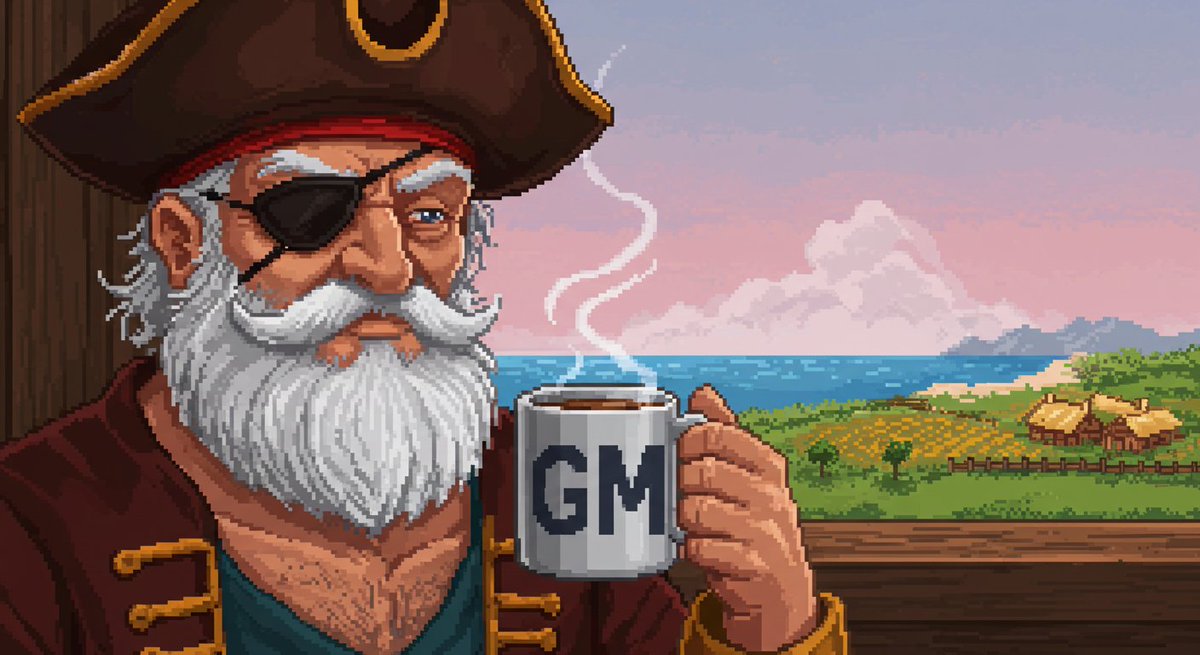 ᴀʜᴏʏ, ʏᴇ ꜱᴄᴀʟʟʏᴡᴀɢꜱ! 

ᴛʜᴇ ꜱᴇᴀ ʙᴇ ᴄᴀʟᴍ, ᴛʜᴇ ᴄᴏꜰꜰᴇᴇ ʙᴇ ʜᴏᴛ, ᴀɴᴅ ᴛʜᴇ ᴅᴀʏ'ꜱ ᴘʟᴜɴᴅᴇʀ ᴀᴡᴀɪᴛꜱ. 

ᴀ ꜰɪɴᴇ ᴍᴏʀɴɪɴ ᴛᴏ ᴄʜᴀʀᴛ ɴᴇᴡ ᴡᴀᴛᴇʀꜱ ᴀɴᴅ ᴄʜᴀꜱᴇ ᴏʟᴅ ʟᴇɢᴇɴᴅꜱ. 

ʀᴀɪꜱᴇ ʏᴇʀ ᴍᴜɢꜱ, ꜰᴏʀ ᴀᴅᴠᴇɴᴛᴜʀᴇ ᴄᴀʟʟꜱ!