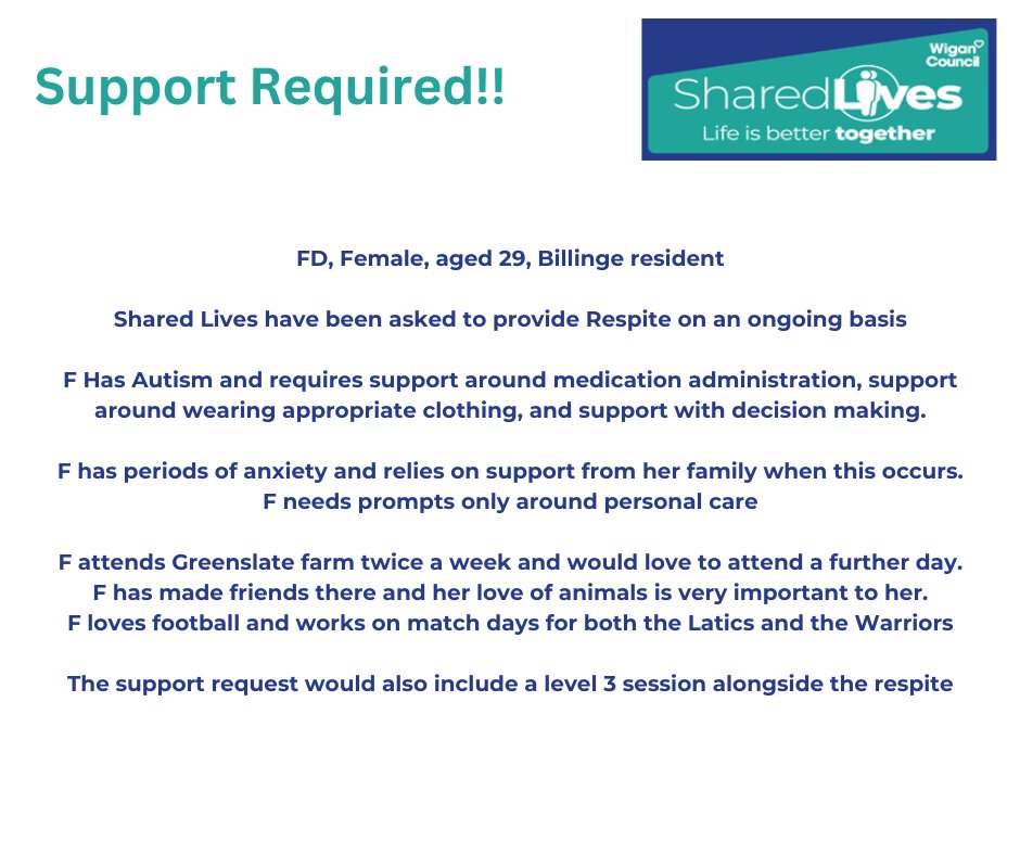 #sharedlives #wigan #leigh #carers #volunteer #helpingothers