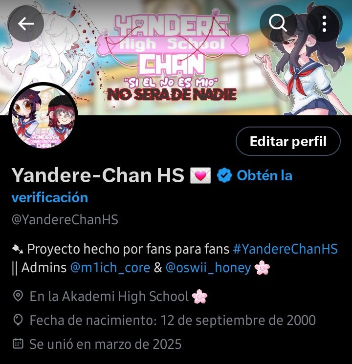 Oswii_Honey's tweet photo. Ya tenemos cuenta oficial del proyecto, asi que vayan a seguirnos 👀💞
♡ @YandereChanHS
#fnafhs #hs #fhs #yansimhs #yansim #yanderesim #YandereSimulator #yanderehighschool #yandere #yansimhs #yanderechan #yanderechanhs https://t.co/RZauKIyYL1