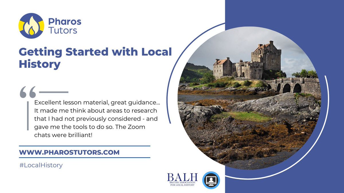 Getting Started with Local History. This course is aimed at any local historian looking for inspiration and advice though it will especially appeal to those of you who have recently started or would like to start researching local history. buff.ly/3oDKnQu
