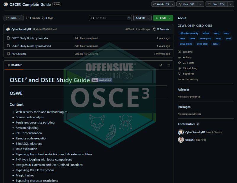 OSCE³ and OSEE Study Guide

Checkout on GitHub
github.com/CyberSecurityU…