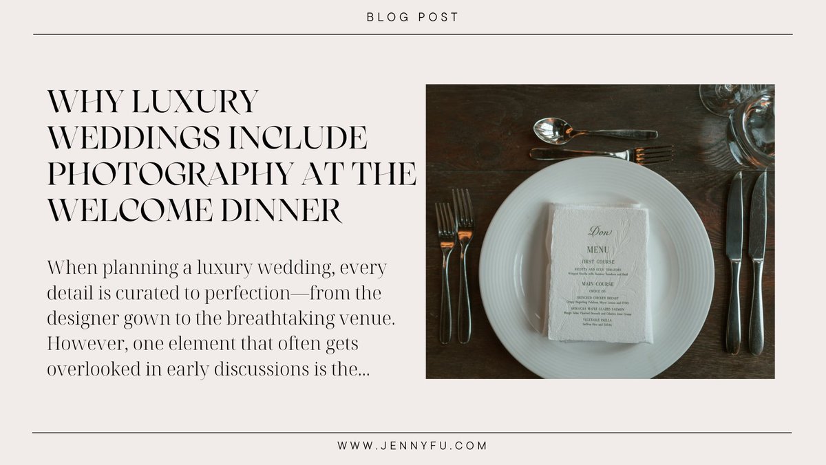 A welcome dinner is a pre-wedding event that is just as important to capture as the wedding itself. Here's why:

jennyfu.com/why-luxury-wed…

#welcomedinner #jennyfustudio