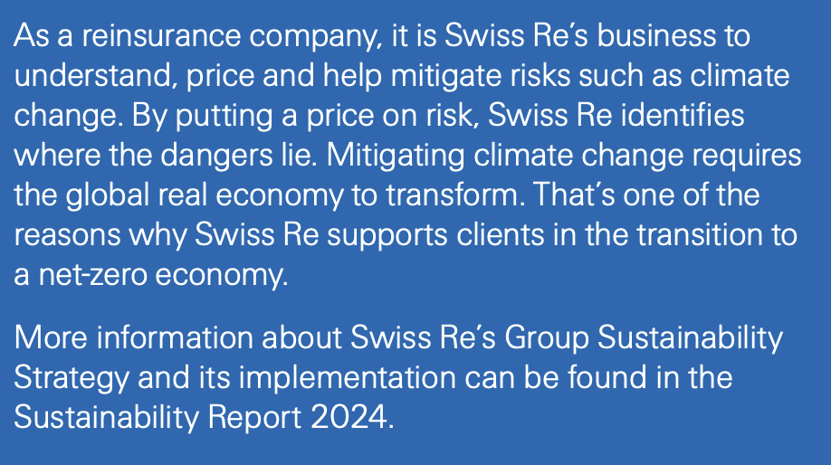 Blunt from <a href="/SwissRe/">Swiss Re</a>. If you want to tackle #climate, take the transition seriously.   

'Mitigating climate change requires the global real economy to transform. That’s one of the reasons why Swiss Re supports clients in the transition to a net-zero economy'
