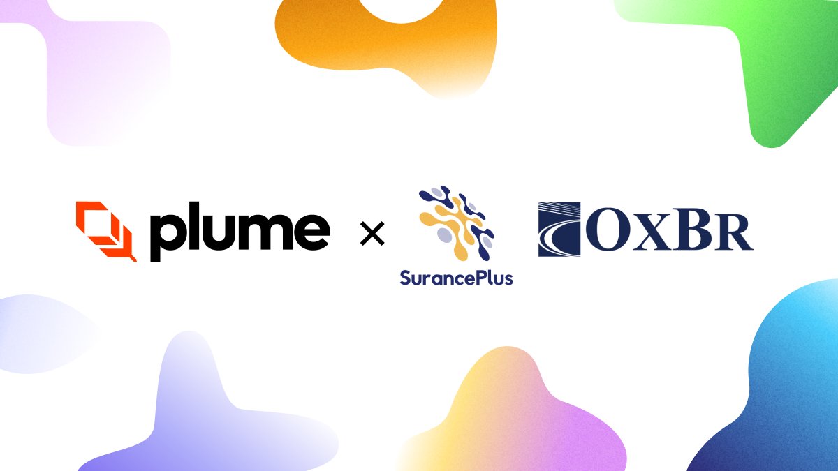 plumenetwork's tweet photo. We're excited to partner up with @SurancePlus, a subsidiary of Nasdaq-listed @OxbridgeRe (OXBR), to bring their tokenized reinsurance securities to Plume.

This collaboration expands our mission of bringing institutional-grade RWAs onchain to millions of potential users. https://t.co/OiLTCcdpF2