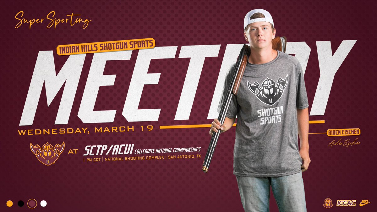 COLLEGIATE CHAMPIONSHIPS! <a href="/IHCCshoot/">Indian Hills Shotgun Sports</a> wraps up its 2024-25 campaign over the next three days as the Warriors are in San Antonio, TX to take part in the SCTP/ACUI Collegiate National Championships. Coach <a href="/JakeStalzer/">Jake Stalzer</a>'s shooters will be competing in the Super Sporting discipline at