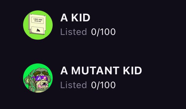 This week has been pretty good so far. I reached two milestones as holders of the <a href="/AKidOnApe/">A KID</a> NFT project. Today I joined the „Double 100 Club“ by owning 100 pieces of both collections 🤩 Big Shout out to <a href="/sigma_and_omega/">Goose</a> and the rest of the team for Building a great project 🎉