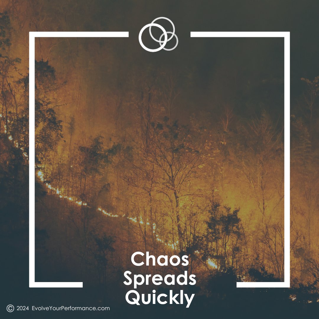 MaryB_Evolve's tweet photo. Chaos in one department infected an entire org. Fixing it at the source stopped the spread and restored harmony. Don’t let chaos run wild. https://t.co/V4OSrpewuM https://t.co/gG7kEl6OFo